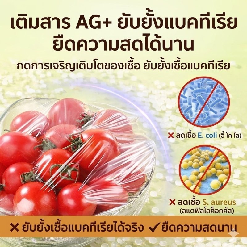 ฟิล์มห่ออาหารแบบดึง 500 ชิ้น | ฝาคลิปล็อก ปิดสนิท กันกลิ่น (Food Grade) - Kevro
